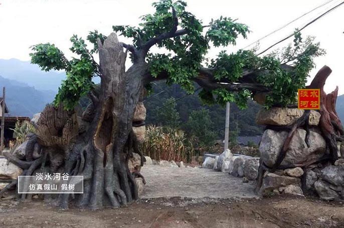 十渡仿真樹大門設(shè)計精湛工藝美